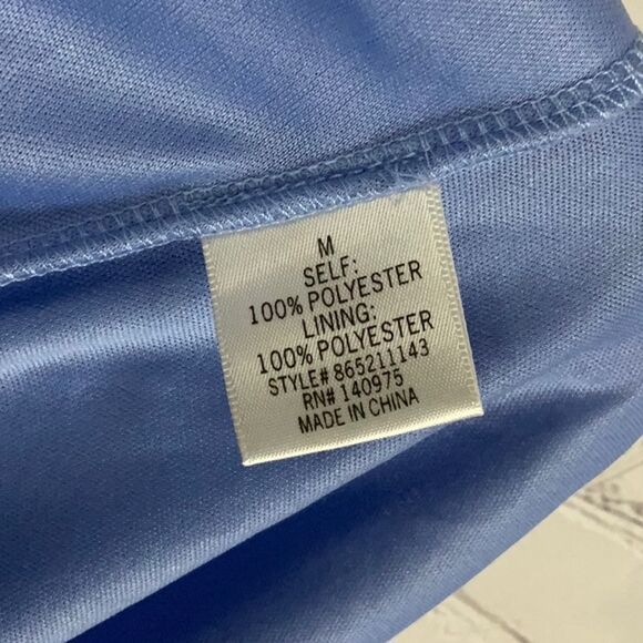 Francesca's Oxford Blue Scalloped Halter Lace Mini Shift Dress M 6/8 Graduation - Picture 7 of 8